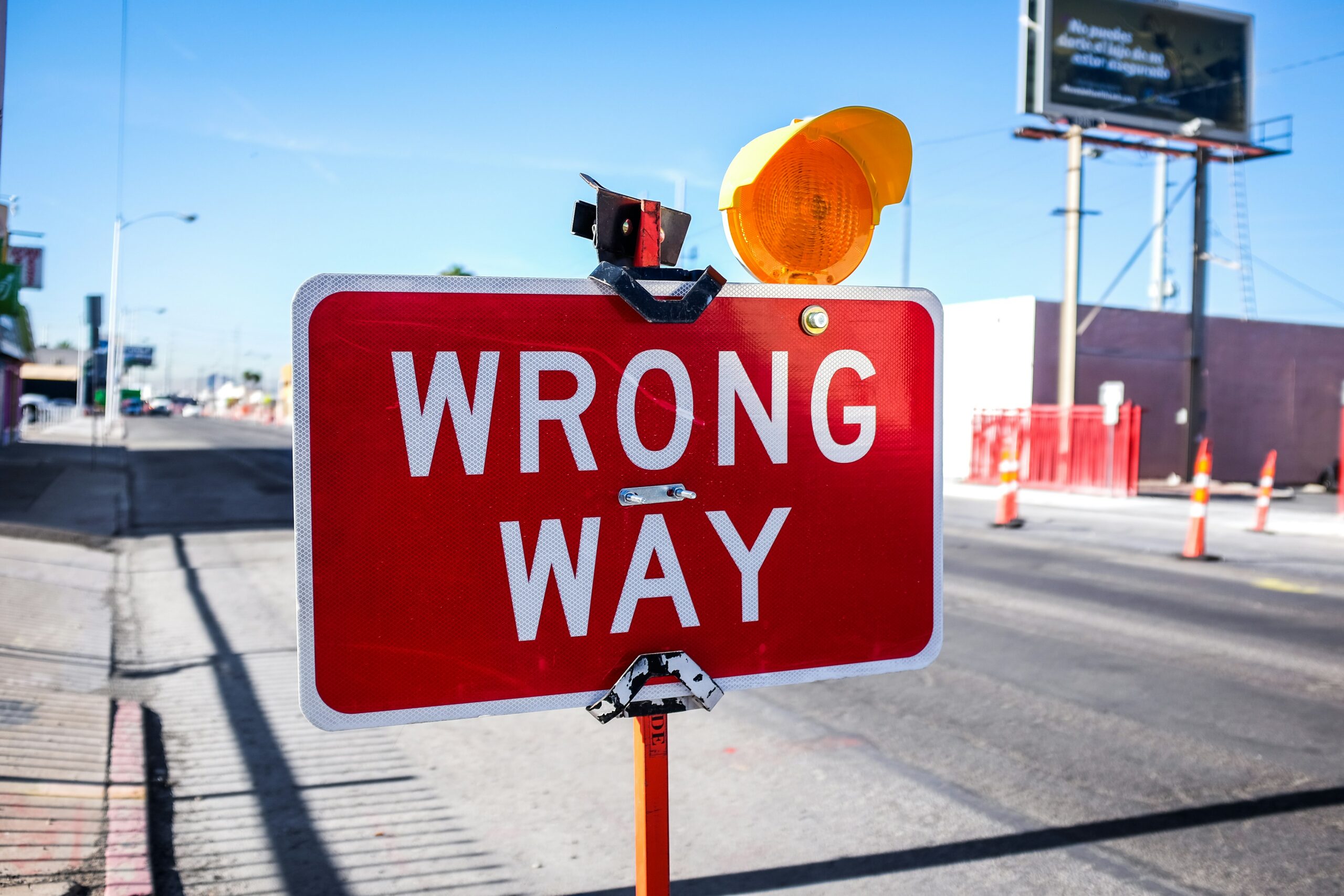 panneau Wrong Way