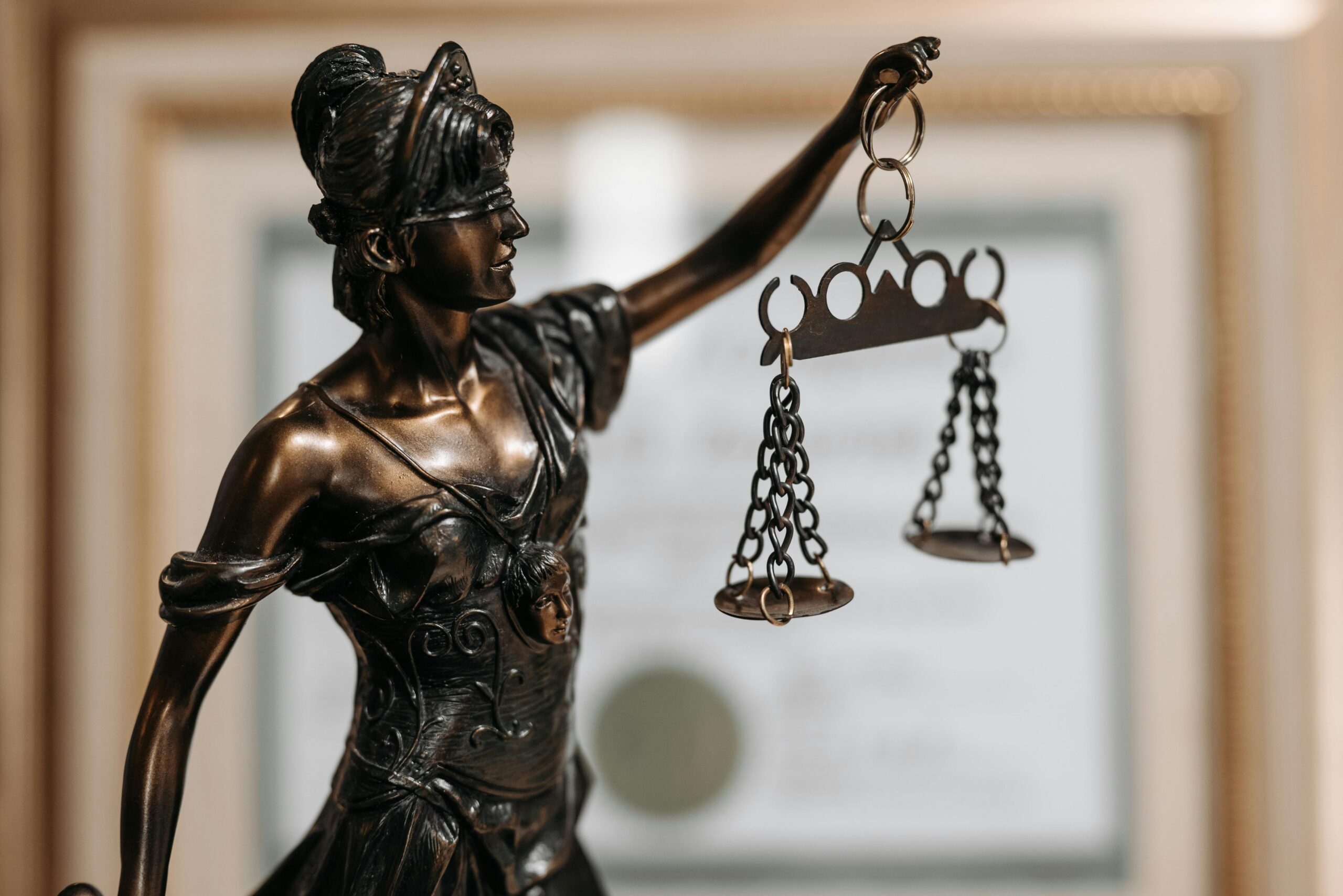 bronze représentant la justice